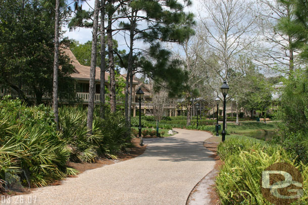 Decided to walk out the back door and over to the bus stop, so here are some shots of the Aligator Bayou section of the resort