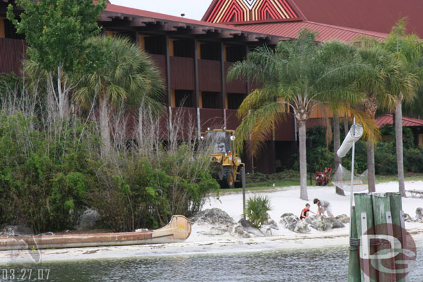 Some landscaping work going on at the Polynesian