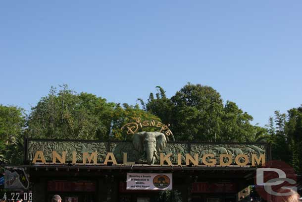 Arriving at the Animal Kingdom, it was 9:15am
