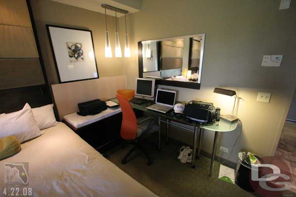 The computer on the left is the one that came in the room and is for the online concierge service and you can use it to surf the internet