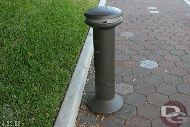 An ashtray along the walkway to the Magic Kingdom