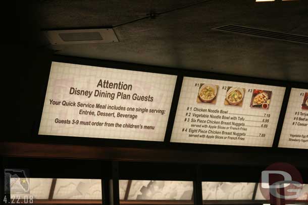 Thought this was funny a large sign for dinning plan people at the Noodle station.