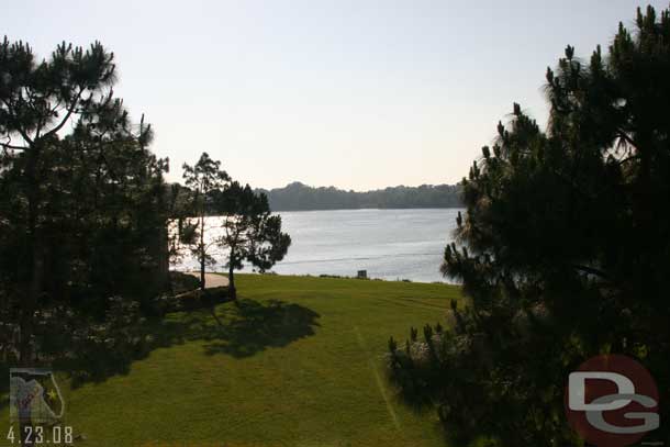 A look out one of our windows (we had two rooms, one had this view the other looked at the pine tree on the right side of this frame)