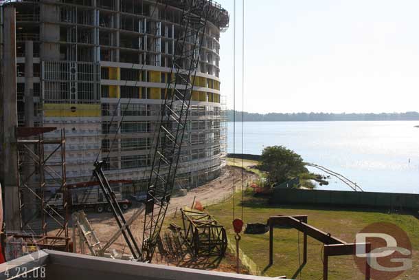 More pieces of the walkway on the ground waiting to be lifted into place