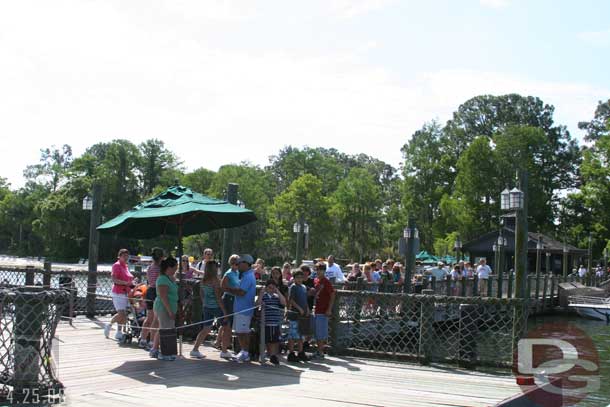 A good size line at the dock waiting to head to the Magic Kingdom