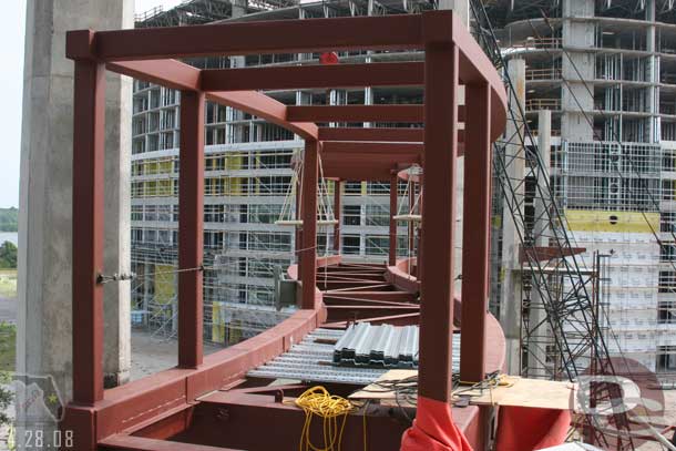 A look at the work on the new DVC tower, looking down the new walkway that will connect the buildings