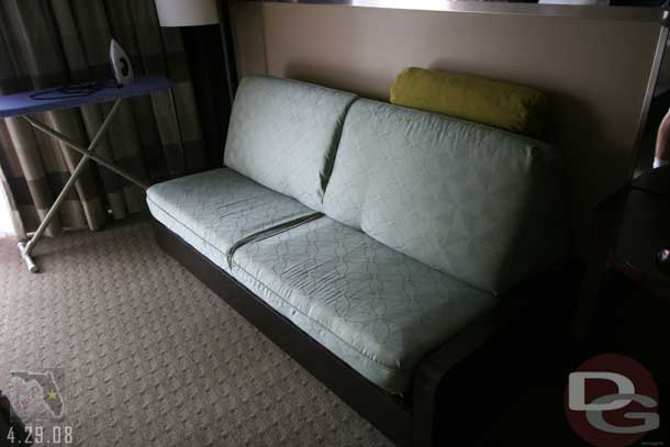 Back to the room to make the final load down.  One of the CMs at the front desk said these pull out couches were the same as the ones on the cruise ships