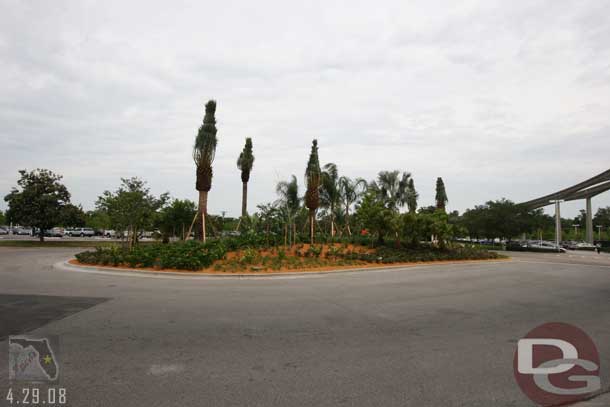 The completed plant area near the bus stops