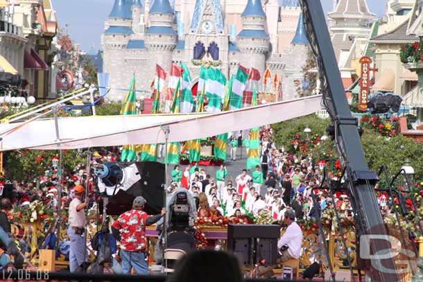On Main Street they were filming the Christmas parade.