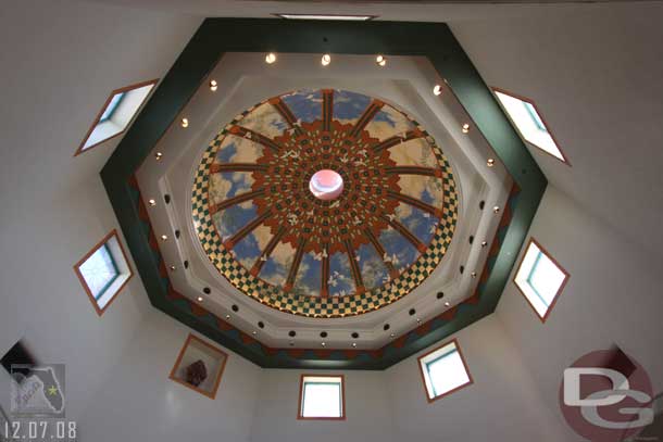 The dome over the entranceway to the lobby