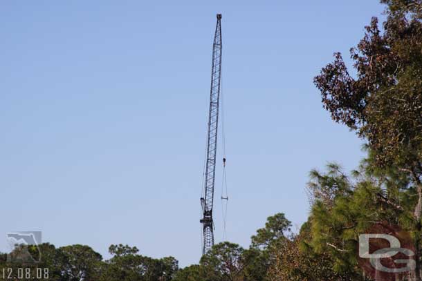 This crane was working on the tree house villas.  They were moving in pre-built units.