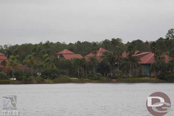 Looking across the lake to the Cabanas