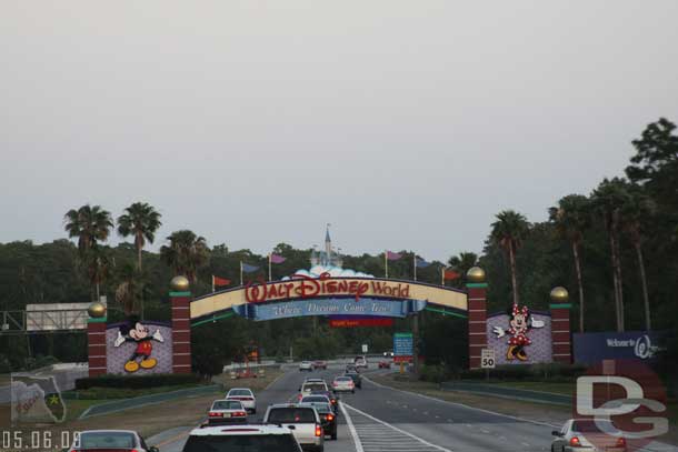 Heading onto Disney property (6:45am)