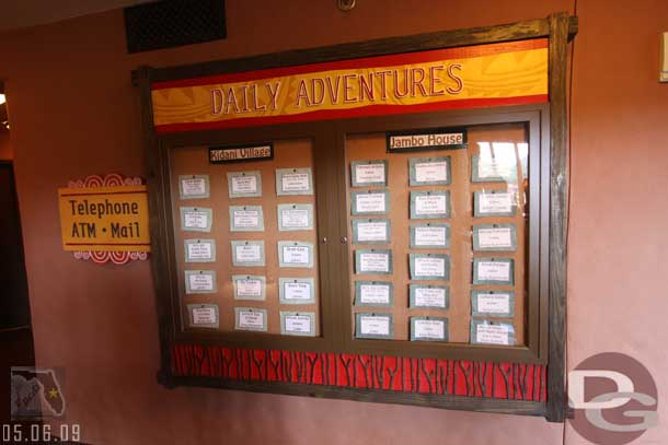 An activity board in the hallway