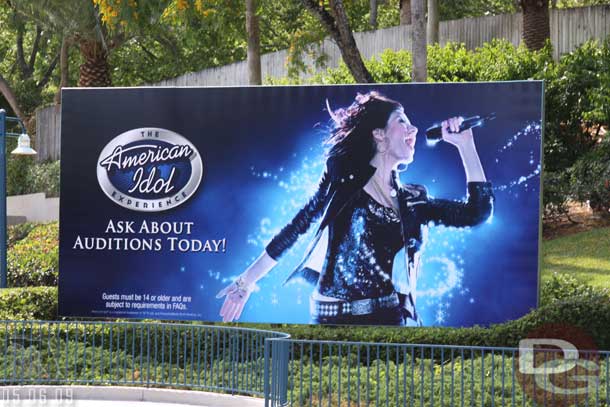 The entrance billboard is for American Idol Experience