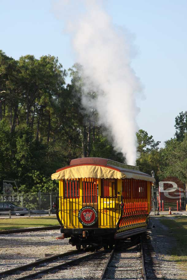 We disembarked and the train headed back to the park