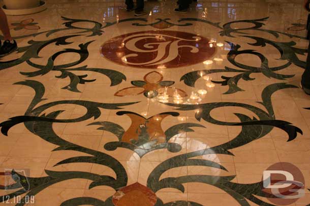 Next stop for us was the Grand Floridian.  There is new marble floors which include characters.