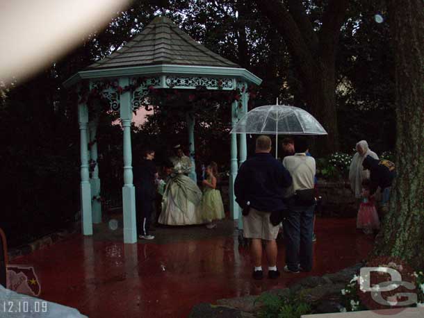 It was raining as we exited the show.. I notice the characters out for pictures, even in the rain.