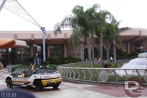 During which the car sped off toward Test Track.