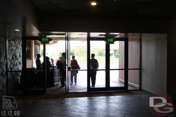 A look outside at the first checkin counter where you get your packet.