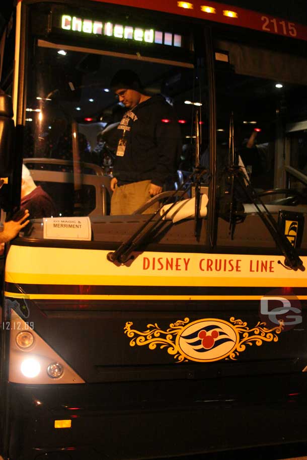 After the show we headed backstage through the gate near the American Adventure and boarded cruise line busses to head to the studios.