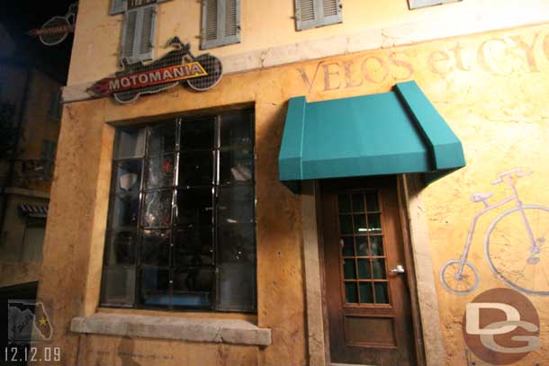 Did you know there is a hidden Mickey in the window of the Motomania shop?