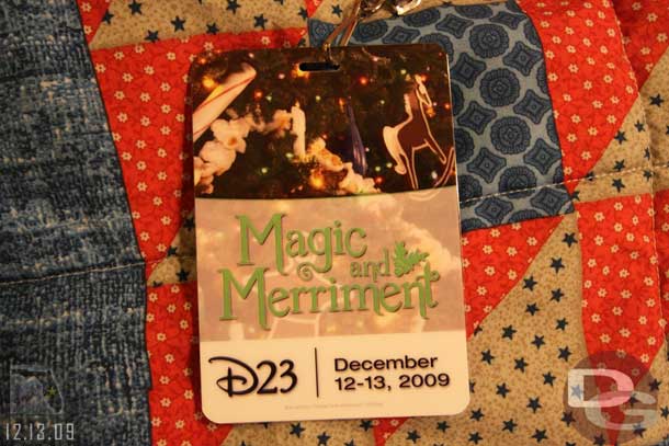 Realized I never took a good picture of the credential we had to wear for access to the D23 event.