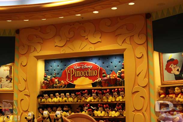 This seemed odd..  the room was all Pinocchio and I did not see any Pinocchio merchandise.