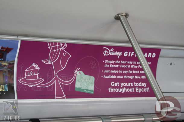 We then headed for EPCOT.  Noticed this old ad still on the bus.