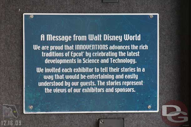 Noticed this disclaimer at the entrance to Innoventions.