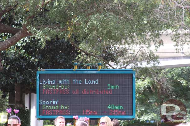 I really like these line boards at EPCOT.. they tell you the wait times and the FastPass times..