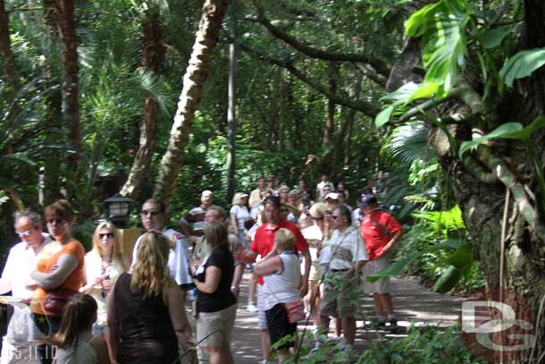 The line to head out to Conservation Station filled the station and was all the way back to the main sign/stroller parking.