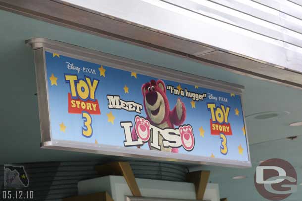 Lotso is now appearing in the animation building.