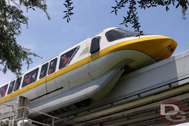 Monorail yellow was being pulled backstage