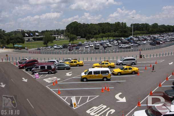 The temporary taxi location while the other lot is being resurfaced.