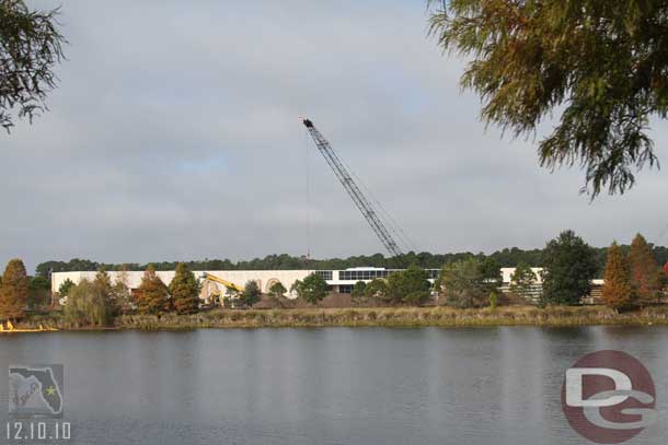 The main building still looks the same as before from this distance (back when this was the legendary years resort, you can still make out some of the giant numbers).