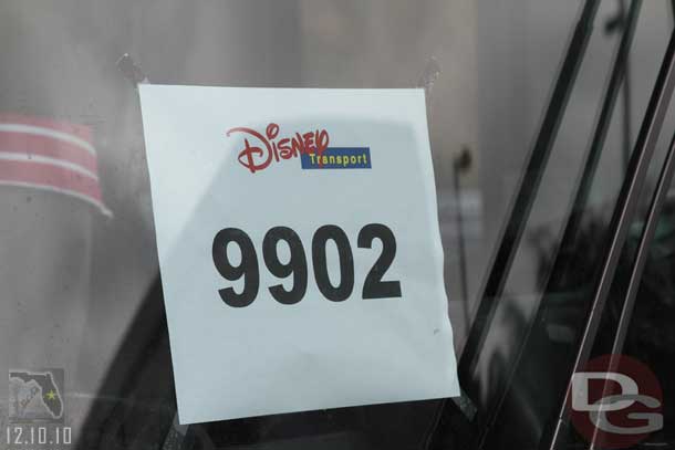 A sign to tell you its a Disney bus.