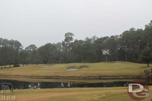 The famous or infamous 6th hole featuring the Mickey bunker.