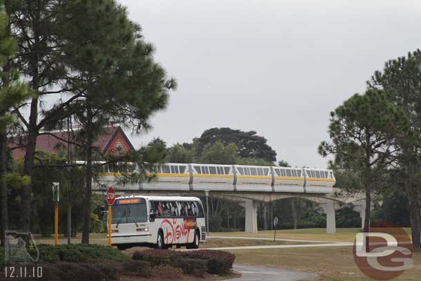 There is one hole that runs along the road offering some monorail photo ops.