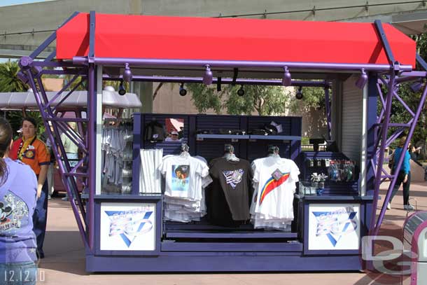 Captain EO merchandise is out on a cart. 