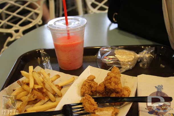 What one quick service meal point on the dining plan or $16.05 could get you..  8 piece nuggets, fries, an ICEE for a beverage and a treat for dessert. 