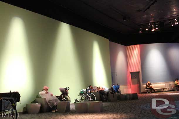 Since it was still raining off and on next up we walked quickly to Innoventions.  Where I found quite a few people resting/drying out.