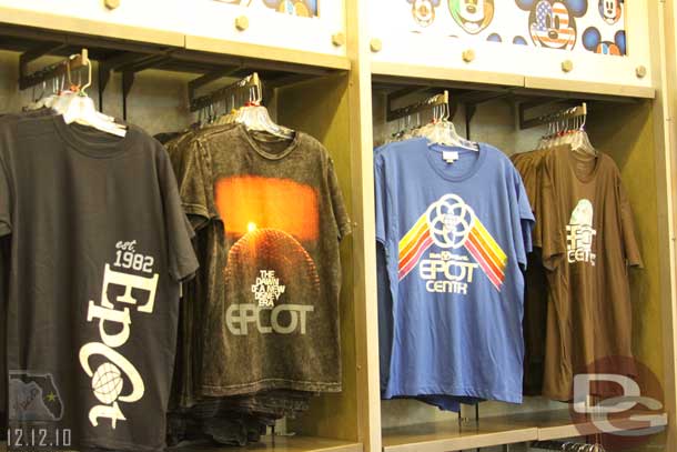 Classic EPCOT merchandise in Mouse Gear.