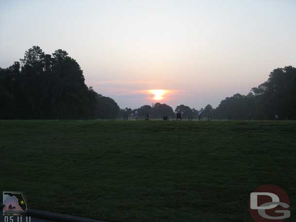 We start out the morning golfing.  The sun coming up over the driving range for the Magnolia/Palm courses.