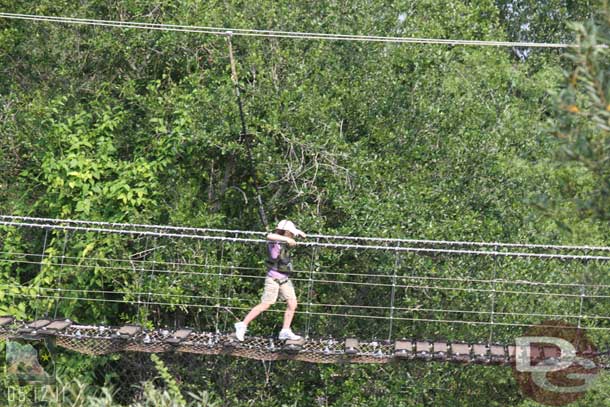 The first member of the group was cruising along, here she is on the second bridge.