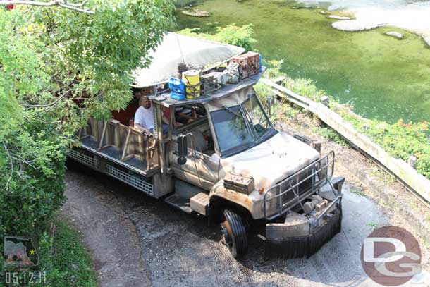 The view is a little surreal to look down on the trucks.