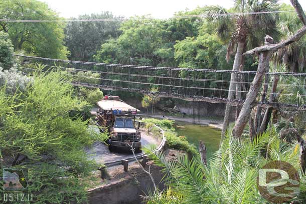 The trucks just keep cycling by.  It was funny to overhear the guests on board.  Many were pointing and talking about us.. and completely missing the crocs below.