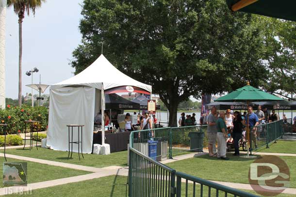 Here you can see the entrance to the photo area that consisted of the three cars.  Behind the line are the tents with some activities.