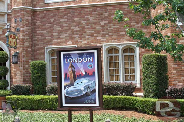 EPCOT was celebrating Pixars 25th anniversary.  Here a Cars 2 poster in the UK.