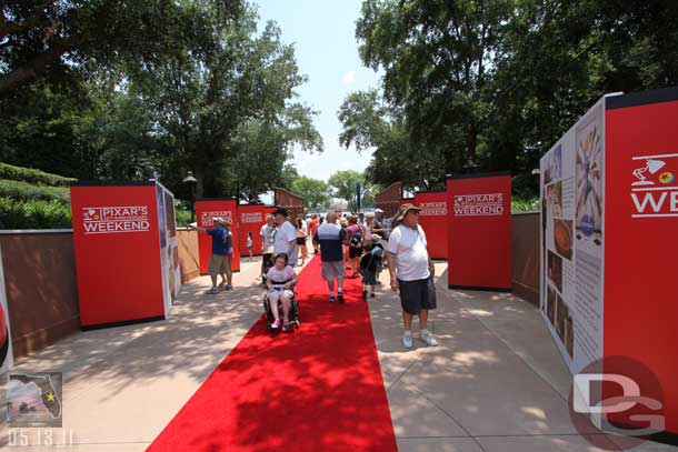 Looking back toward World Showcase before entering the building.